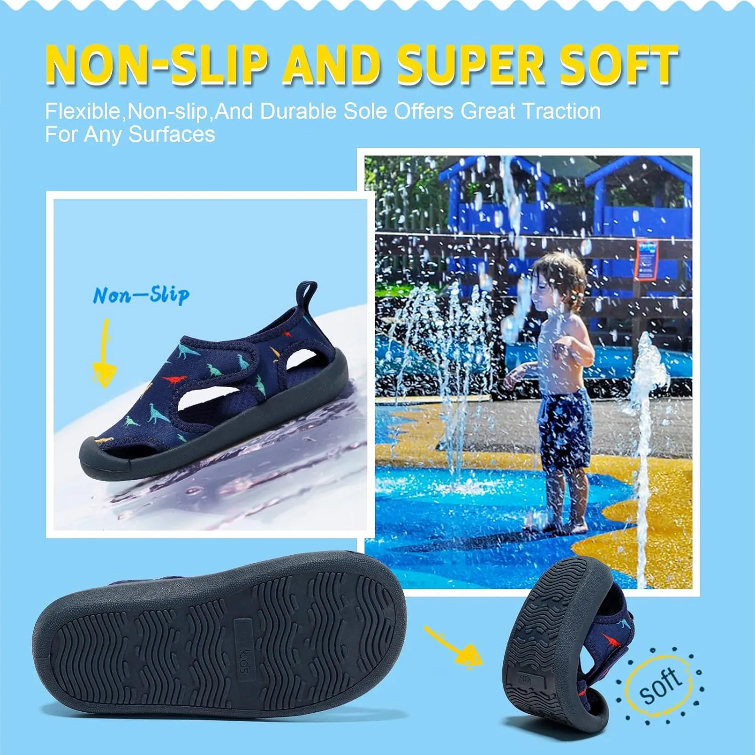 Boys Girls Water Shoes Quick-Dry Cute Beach Swim Pool Shoes