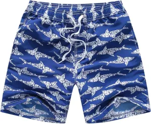 Boys Swim Trunks, Quick Dry Beach Swim Shorts Little Boys Bathing Suit Swimsuit with Mesh Lining, 3-14 Years