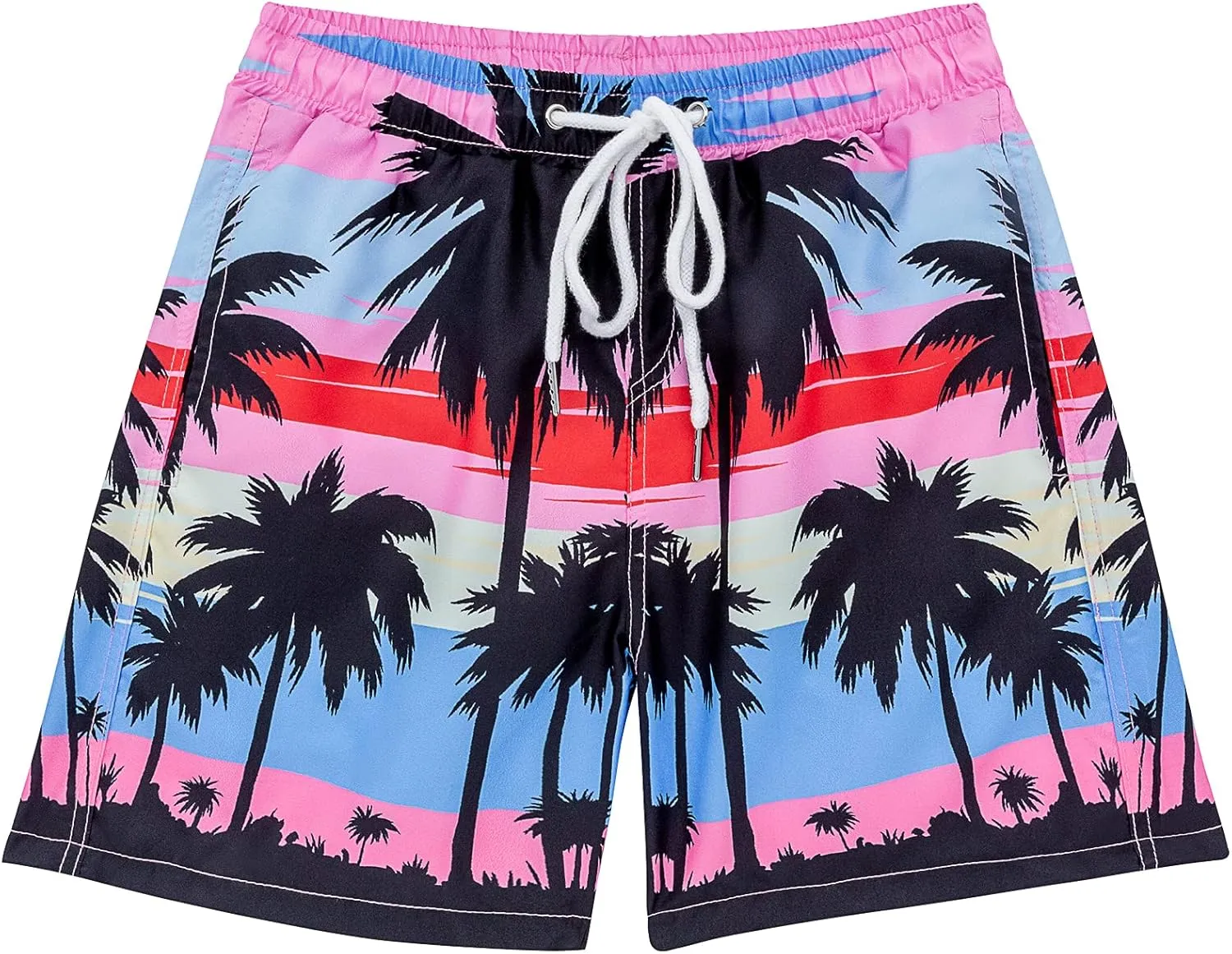 Boys Swim Trunks, Quick Dry Beach Swim Shorts Little Boys Bathing Suit Swimsuit with Mesh Lining, 3-14 Years