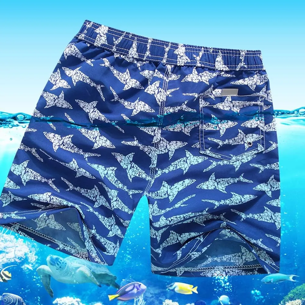 Boys Swim Trunks, Quick Dry Beach Swim Shorts Little Boys Bathing Suit Swimsuit with Mesh Lining, 3-14 Years