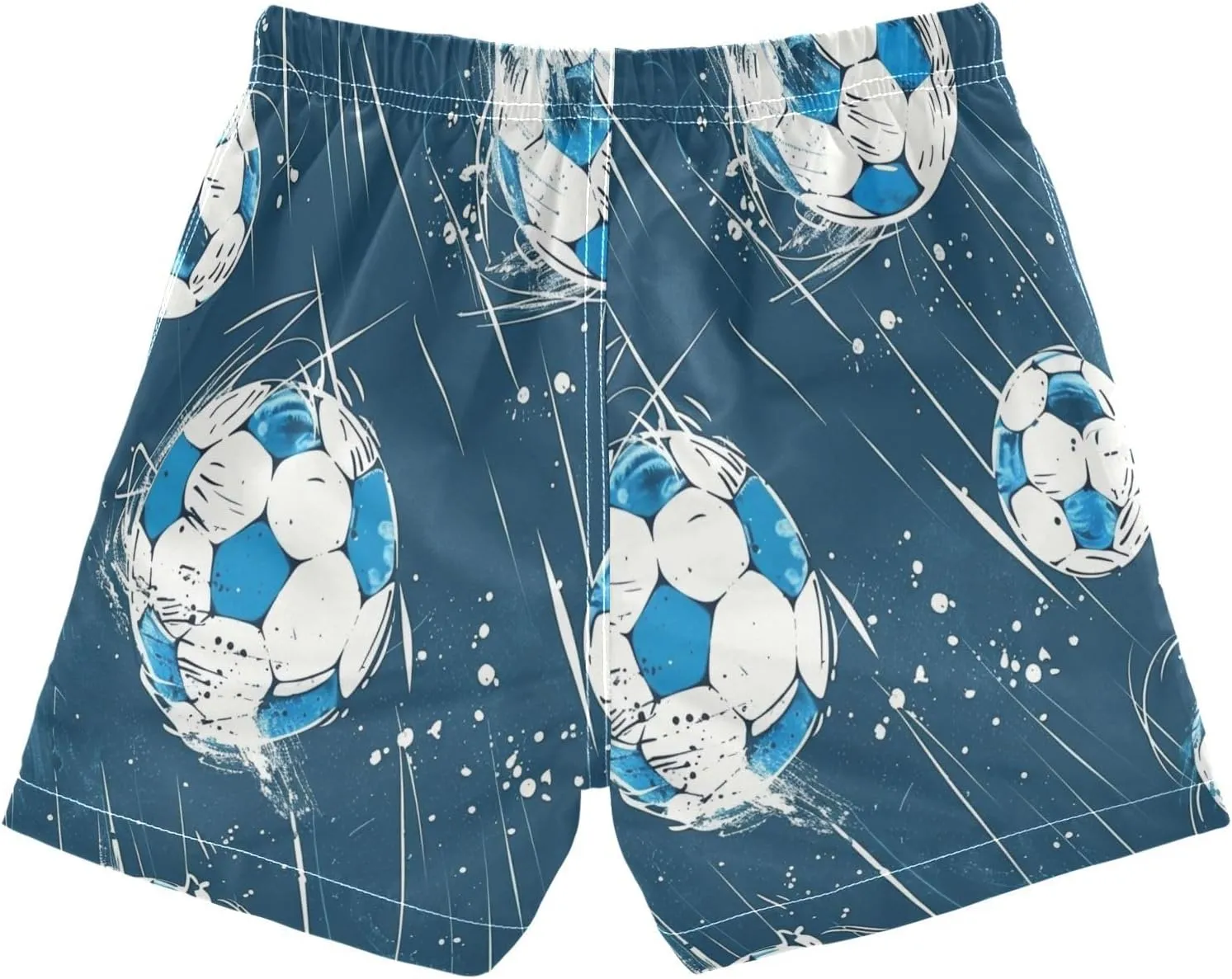 Boys Trunks, Anti-Chafe Swim Trunks Boys 2 T, White Blue Soccer Balls