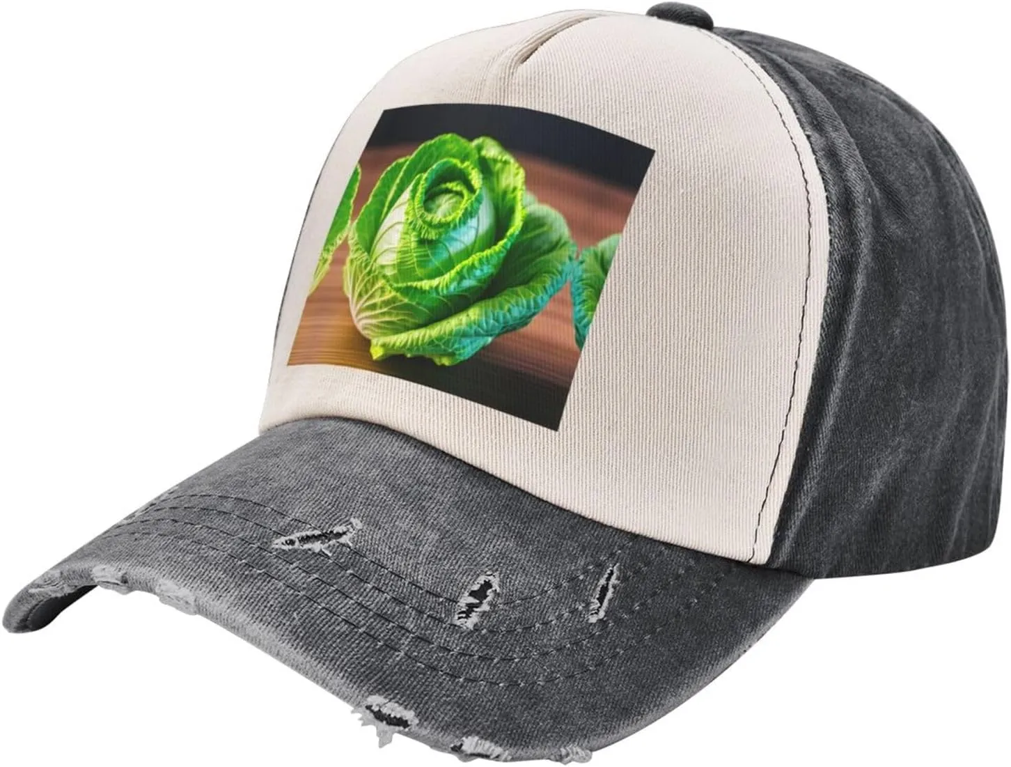 Bright Cabbage Unisex Adjustable and Breathable Sporty Denim Hat,Stylish Baseball Cap for Outdoor Activities