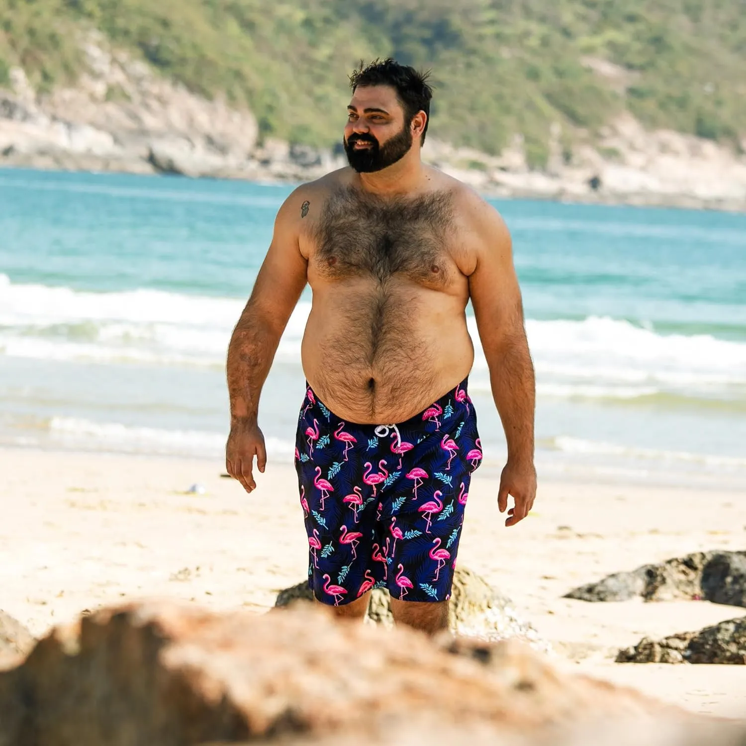 BRISIRA Big and Tall Swim Trunks for Men Bathing Suit with Mesh Lining Quick Dry Board Shorts Beach Swimsuit Pocket