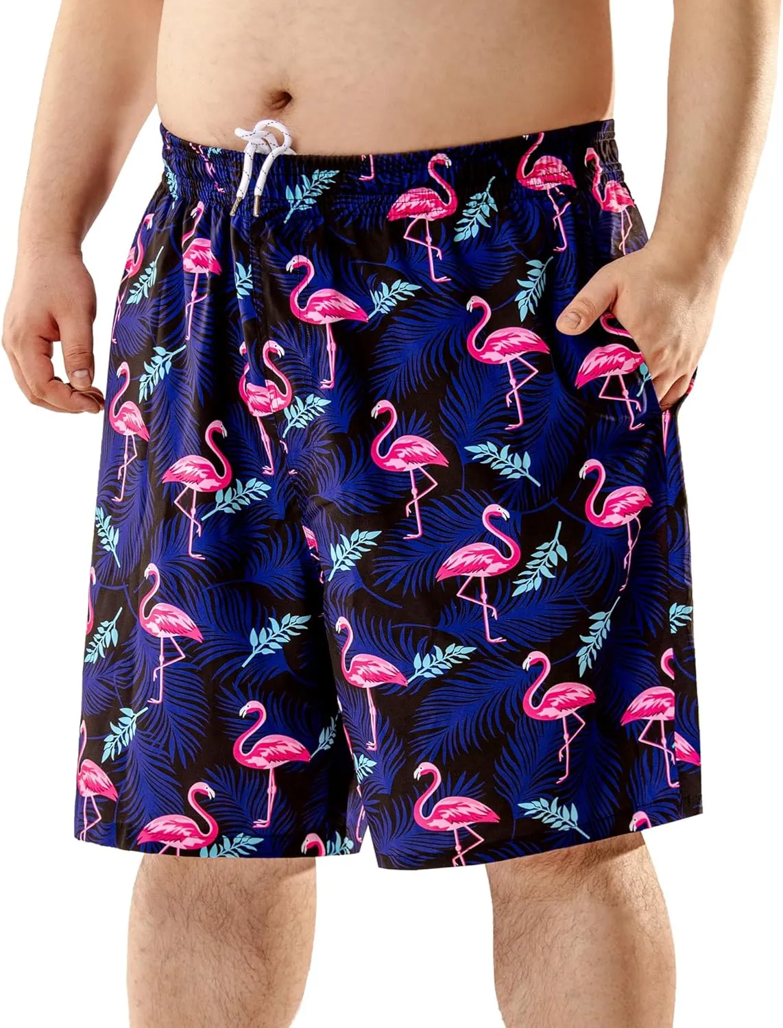 BRISIRA Big and Tall Swim Trunks for Men Bathing Suit with Mesh Lining Quick Dry Board Shorts Beach Swimsuit Pocket