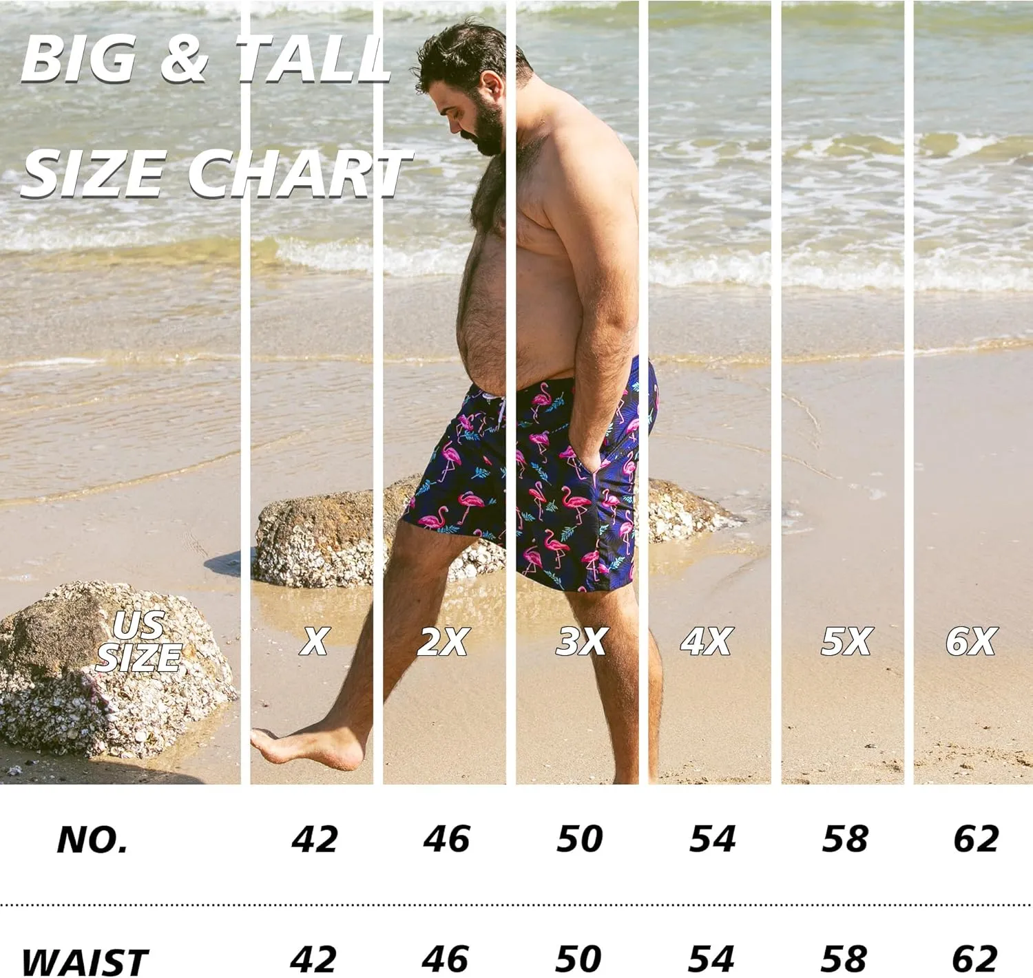 BRISIRA Big and Tall Swim Trunks for Men Bathing Suit with Mesh Lining Quick Dry Board Shorts Beach Swimsuit Pocket