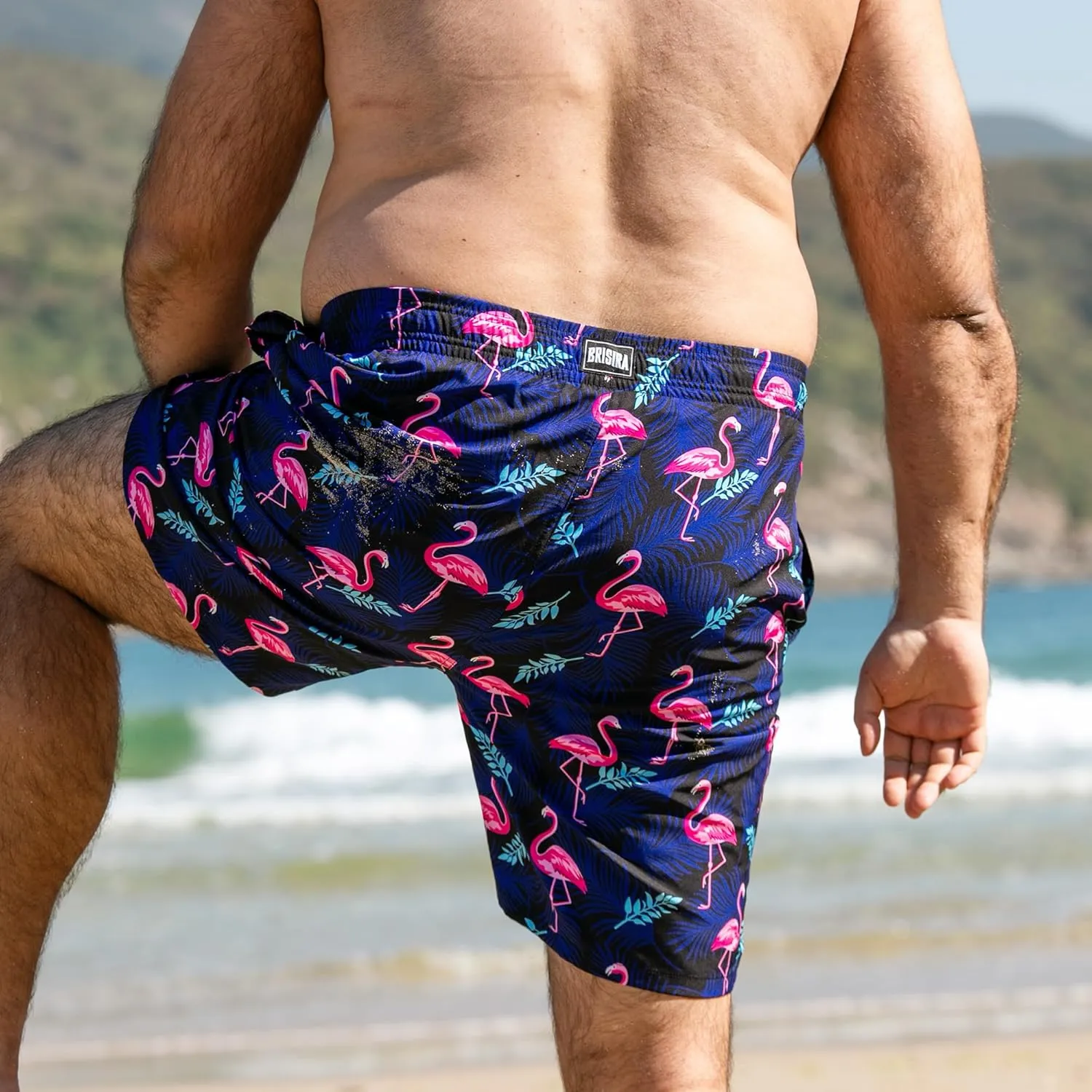 BRISIRA Big and Tall Swim Trunks for Men Bathing Suit with Mesh Lining Quick Dry Board Shorts Beach Swimsuit Pocket