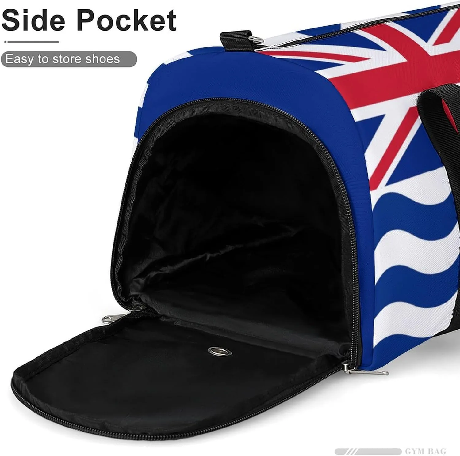 British Indian Ocean Territory Flag Gym Bag for Boys Girls with Shoe Compartment Travel Overnight