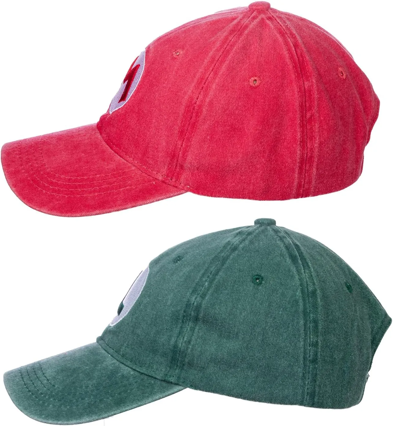 Bros Hats Anime Baseball Caps Coplay Hat for Adults Denim -Fade Vintage Wash Style Embroidery