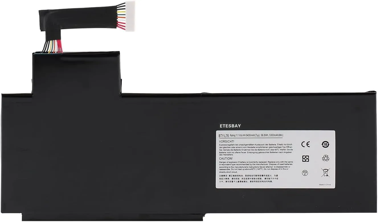 BTY-L76 Laptop Battery for MSI GS70 MS-1771 MS-1772 MS-1774 2QC-019XCN for Medion Erazer X7615 X7613 5400mAh