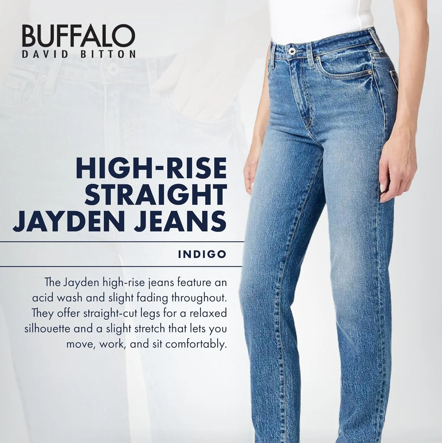 Buffalo David Bitton Women's Hi Rise Straight Jean