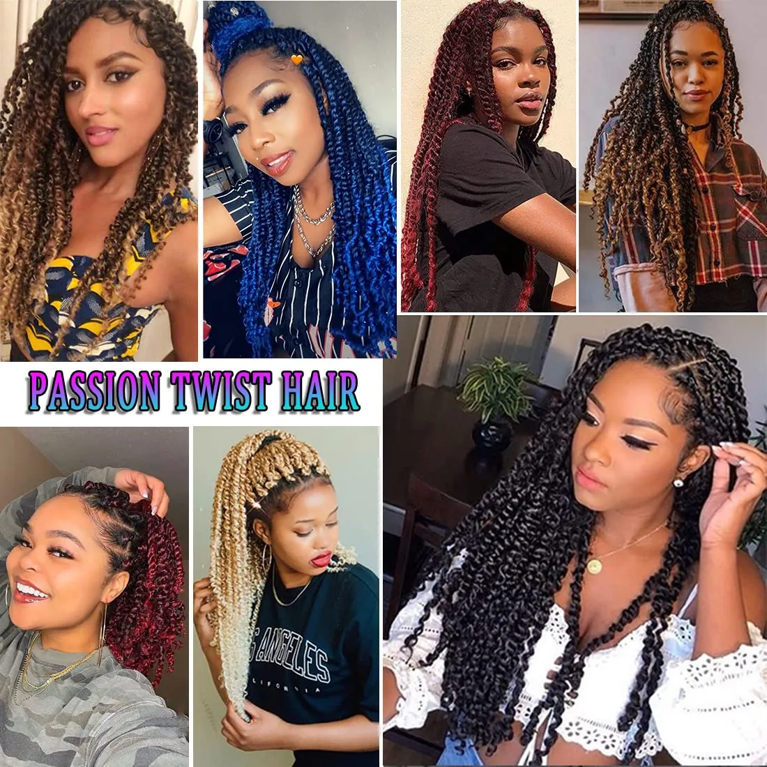 Burgundy Passion Twist Crochet Hair 18 Inch 8 Packs Ombre Bug Red Pretwisted Passion Twist Crochet Hair Pre Looped 1B/Red Color Water Wave Passion Twist Hair for Black Women