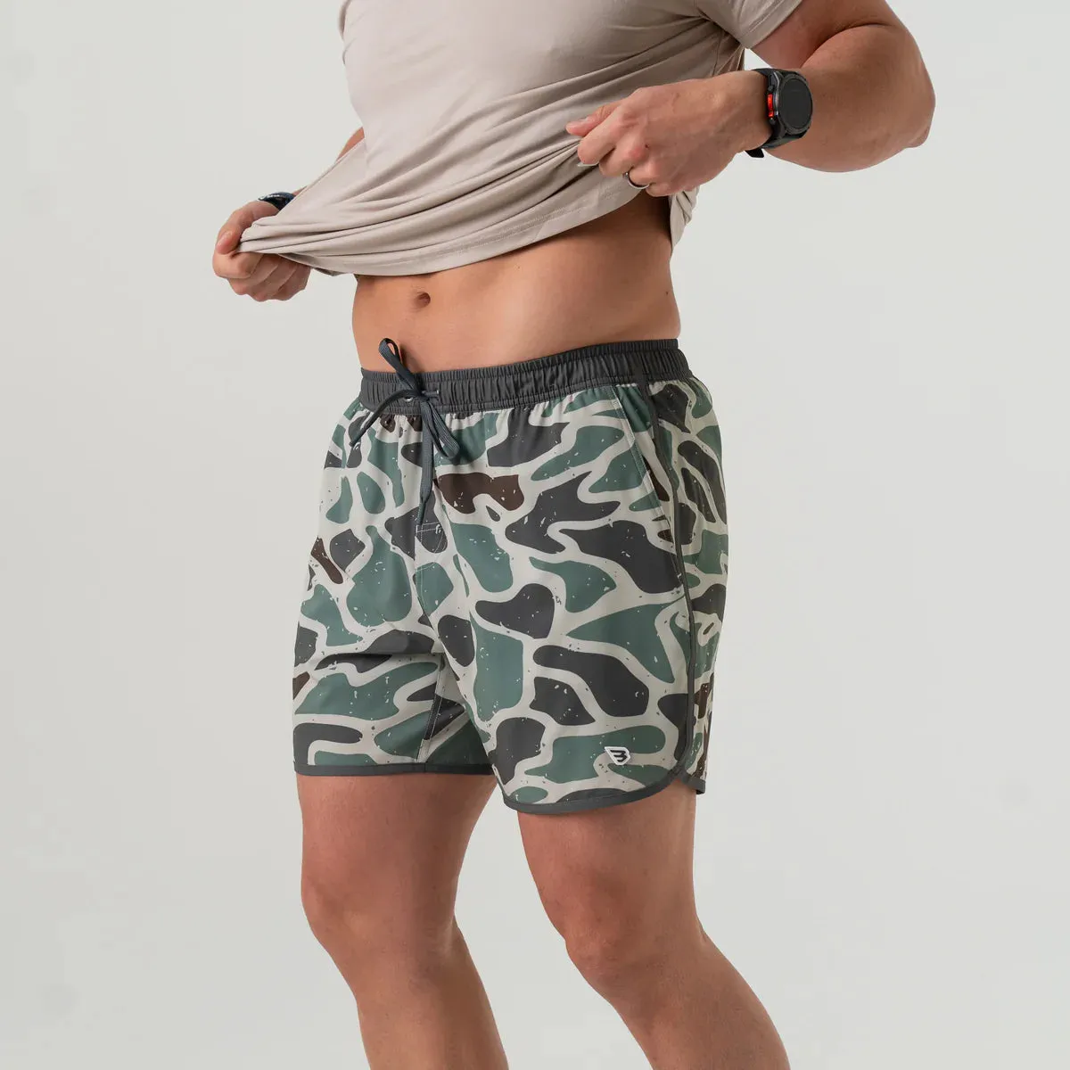 Burlebo Men’s Jumbo Retro Duck Camo Swim Trunks