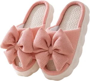 Butterfly cotton and linen slippers Home slippers Men's and women's seasonal slippers Cotton and linen slippers