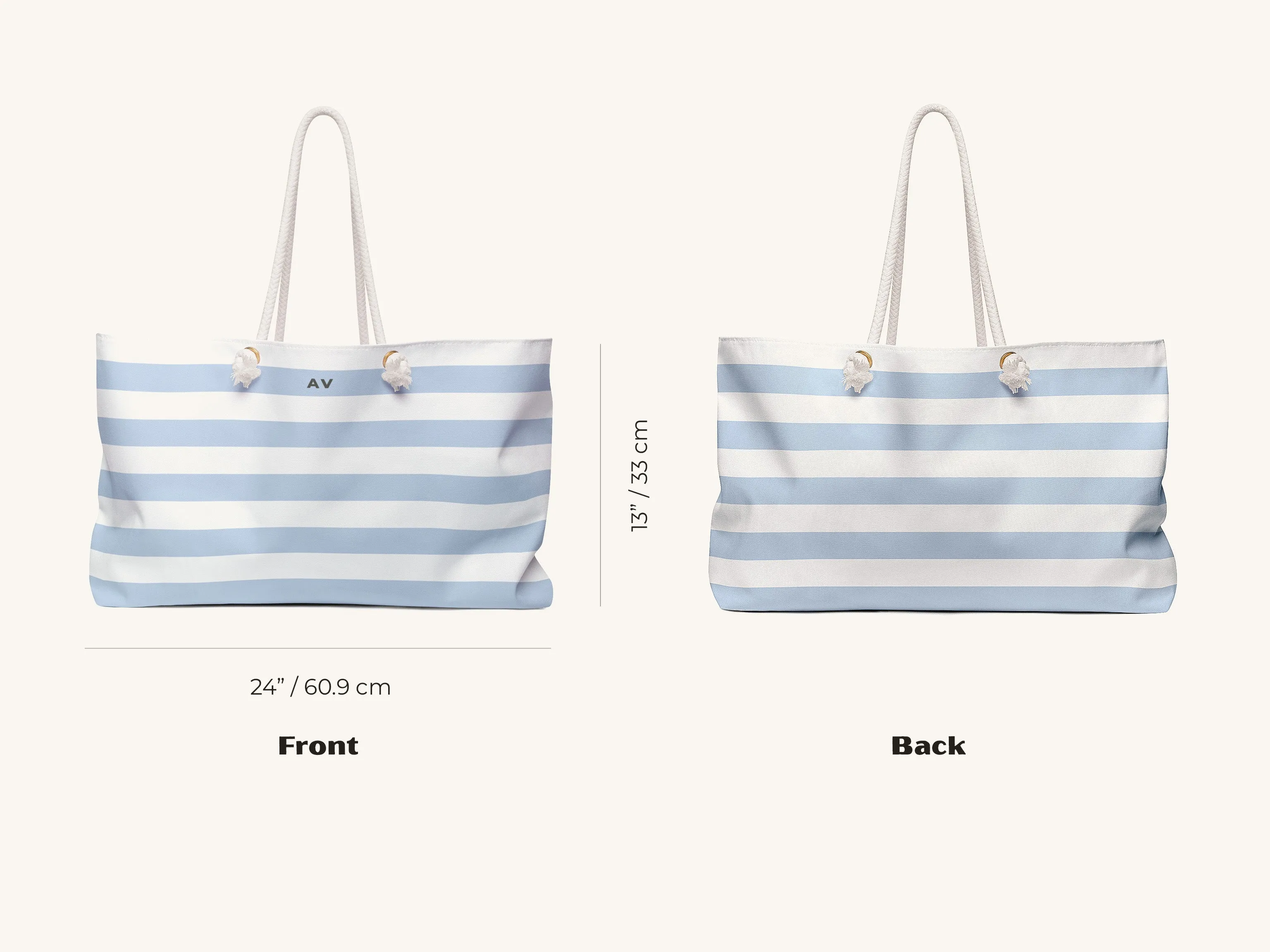 Cabana Stripe Monogram Beach Bag