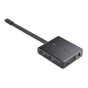 Cable Matters Triple Monitor USB C Hub (USB C Dock) with 3X DisplayPort, Gigabit Ethernet, 100W PD Charging, USBA and USBC, Thunderbolt 3, Thunderbolt 4, USB4 Compatible for Surface Pro, XPS