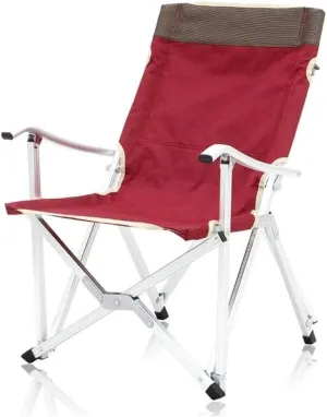Camping Chairs Camping Folding Chair Heavy Duty Steel Frame Support Collapsible Aluminum Alloy Arm Chair for Outdoor Indoor Portable Folding Chair (Color : Red, Size : 48x45x68cm)