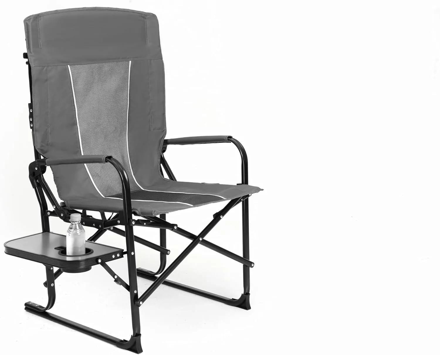 Camping Directors Chair, Heavy Duty,Oversized Portable Folding Chair with Side Table, Pocket for Beach, Fishing,Trip,Picnic,Lawn (Gray)