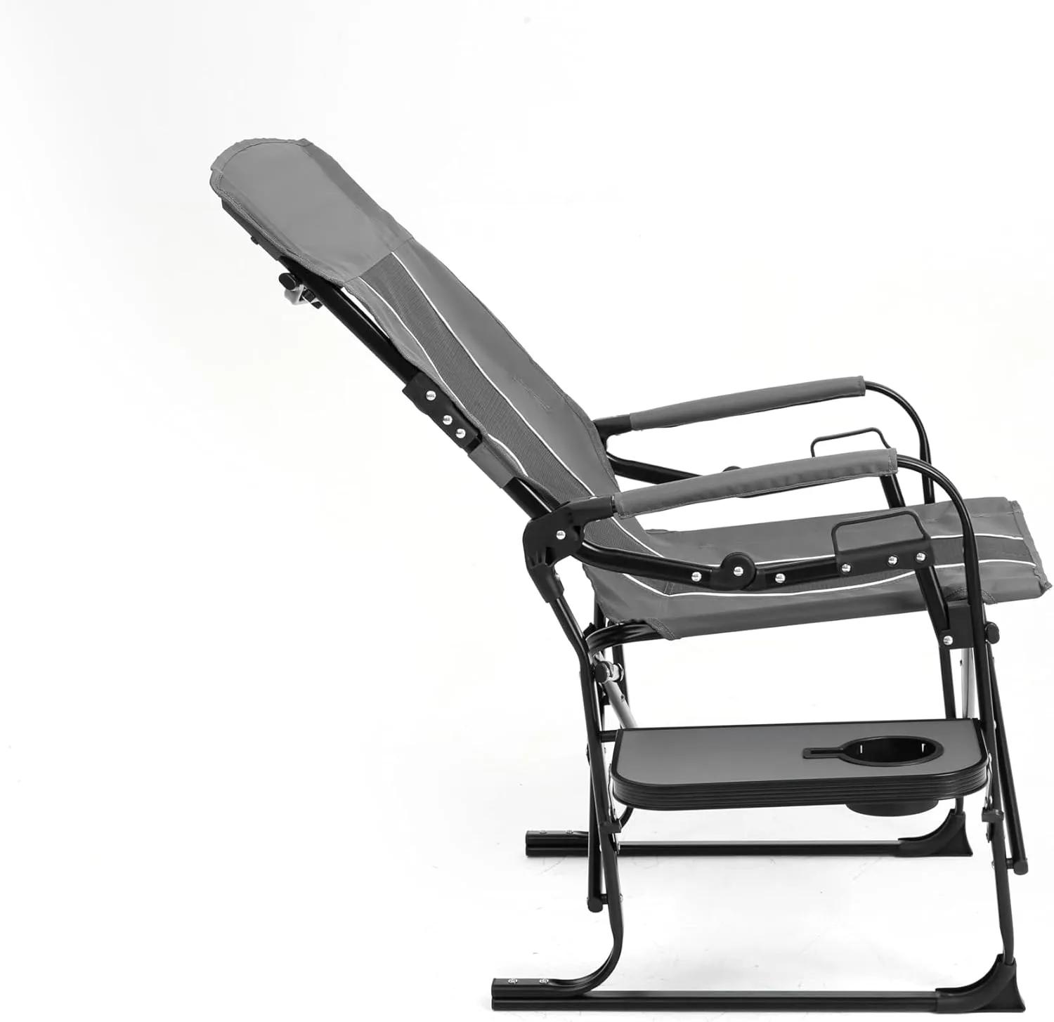 Camping Directors Chair, Heavy Duty,Oversized Portable Folding Chair with Side Table, Pocket for Beach, Fishing,Trip,Picnic,Lawn (Gray)