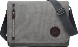Canvas Satchel Messenger Bag for Men Women, Vintage Shoulder Crossbody 13.3" Laptop Bag for Work Travel