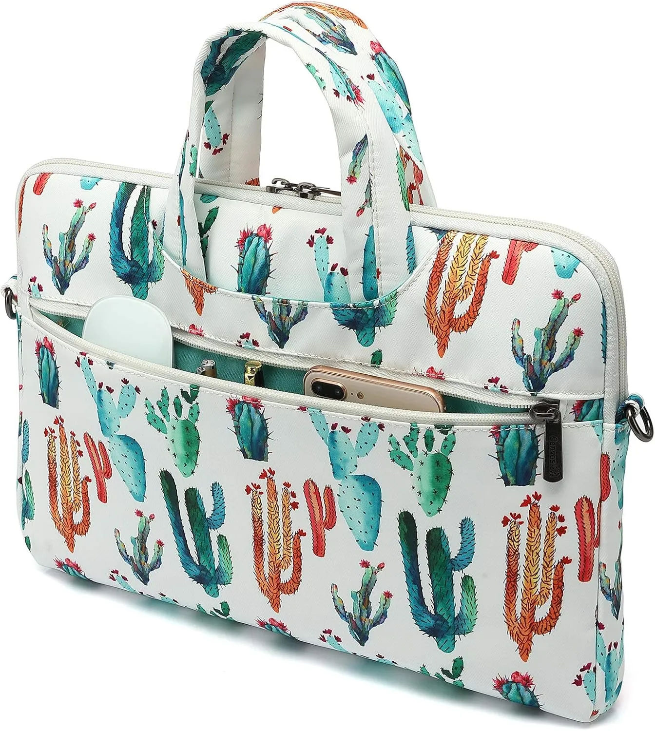 Canvaslove Cactus Water Resistant Laptop Shoulder Messenger Bag for MacBook Pro 16 inch and 15.6 inch-16 inch Laptop