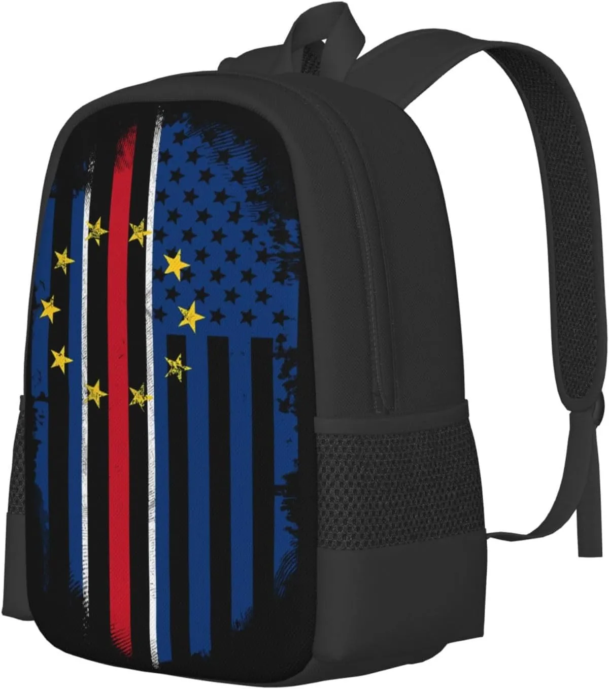Cape Verdean American Flag Casual Backpack Large Capacity Backpacks 15 Inch Laptop Back Pack Travel Rucksack Daypack Commuter Bags with Adjustable Strap for Camping