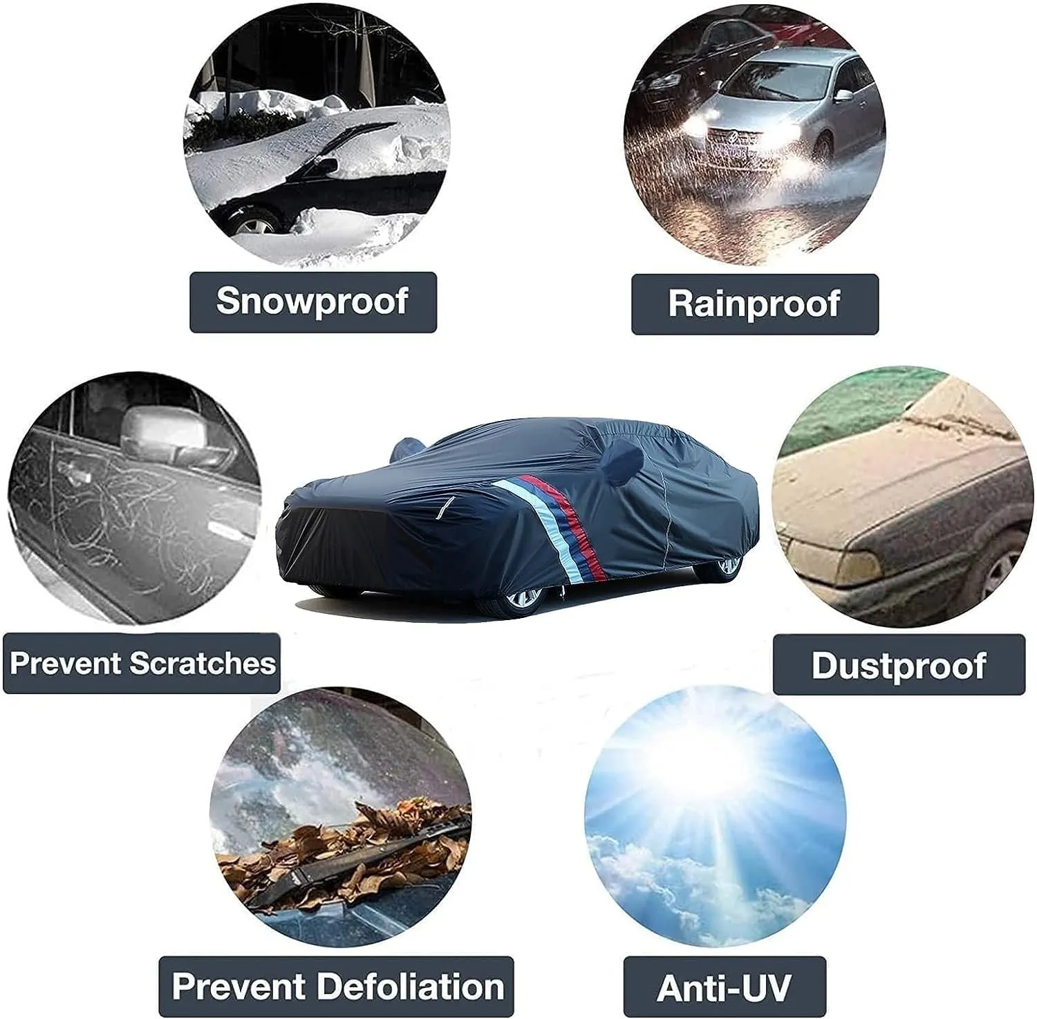 Car Cover Waterproof Compatible with Ligier Ambra Hatchback 1996-2006 Outdoor Car Covers All Weather Waterproof Breathable Large Car Cover with Zipper,Custom Full Car Cover,for Snow Rain Protection (