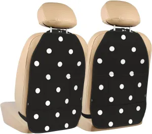 Car Seat Anti-Kick Storage Pads Pack of 2 Universal Car Seat Covers for SUV, Jeep, Truck and Sedan 26.4 x 18.5 Inches Neat White dots Prints