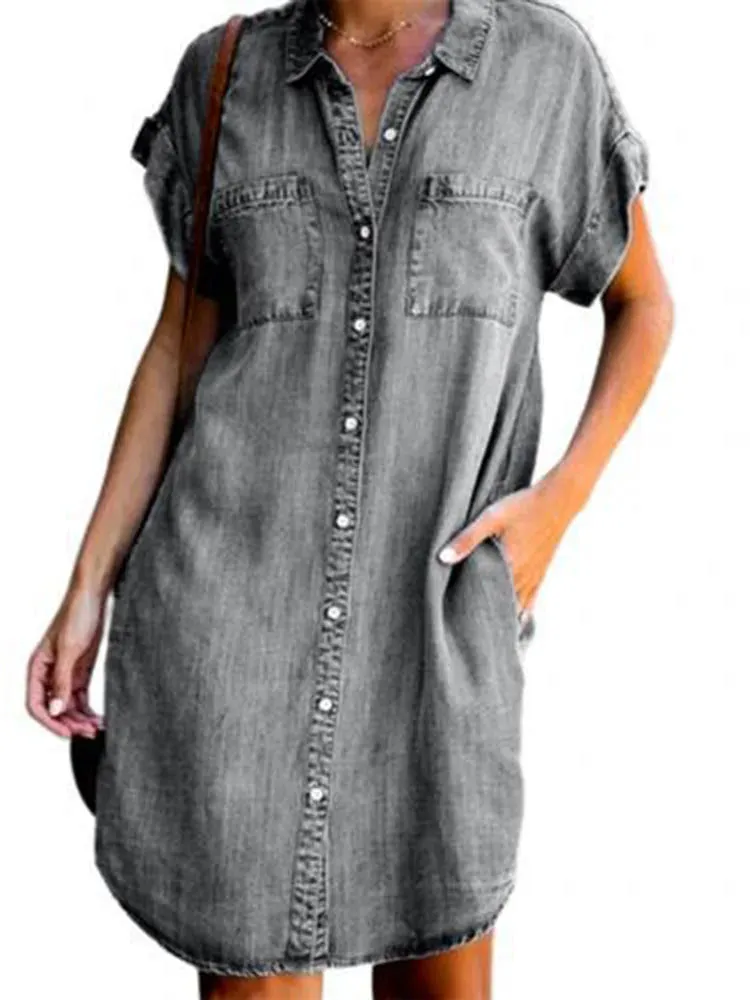 Carla - Retro Denim Dresses for Women