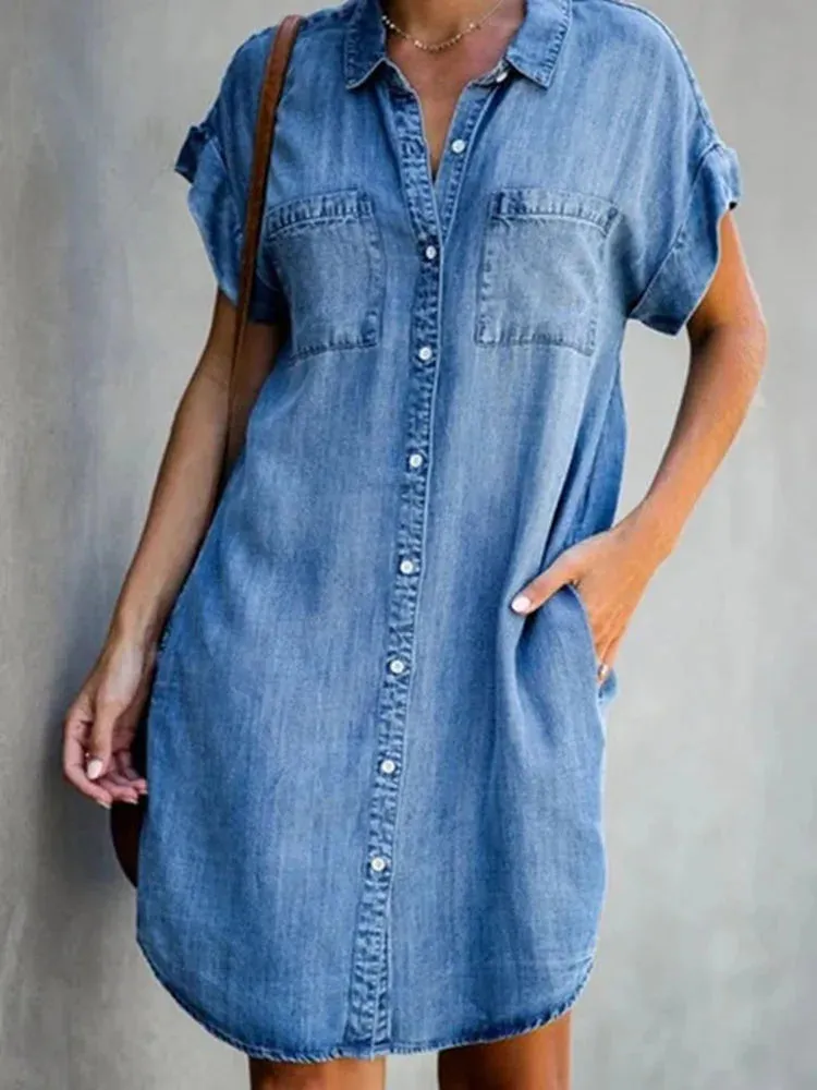 Carla - Retro Denim Dresses for Women