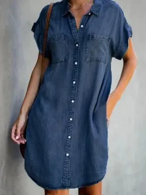 Carla - Retro Denim Dresses for Women