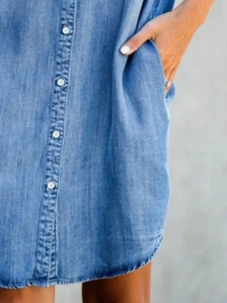 Carla - Retro Denim Dresses for Women