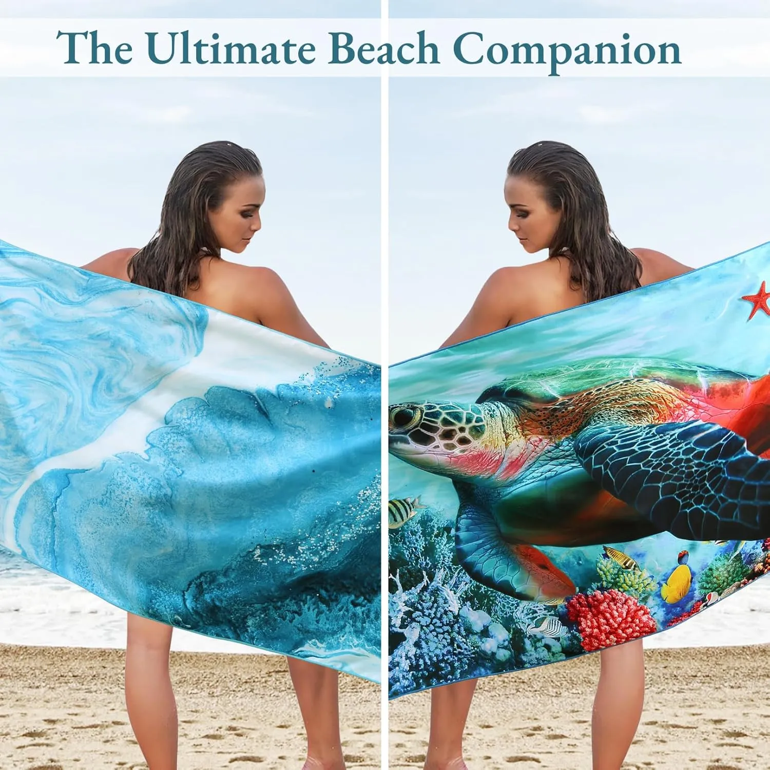 Casa Platino Pool Towels 4 Pack – Extra Large 32"x71" Sand Free Beach Towel, Quick Dry, Lightweight for Camping, Travel & Beach Essentials for Women – Nabran
