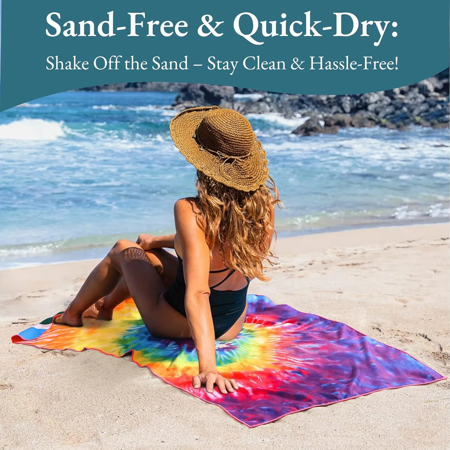 Casa Platino Pool Towels 4 Pack – Extra Large 32"x71" Sand Free Beach Towel, Quick Dry, Lightweight for Camping, Travel & Beach Essentials for Women – Nabran