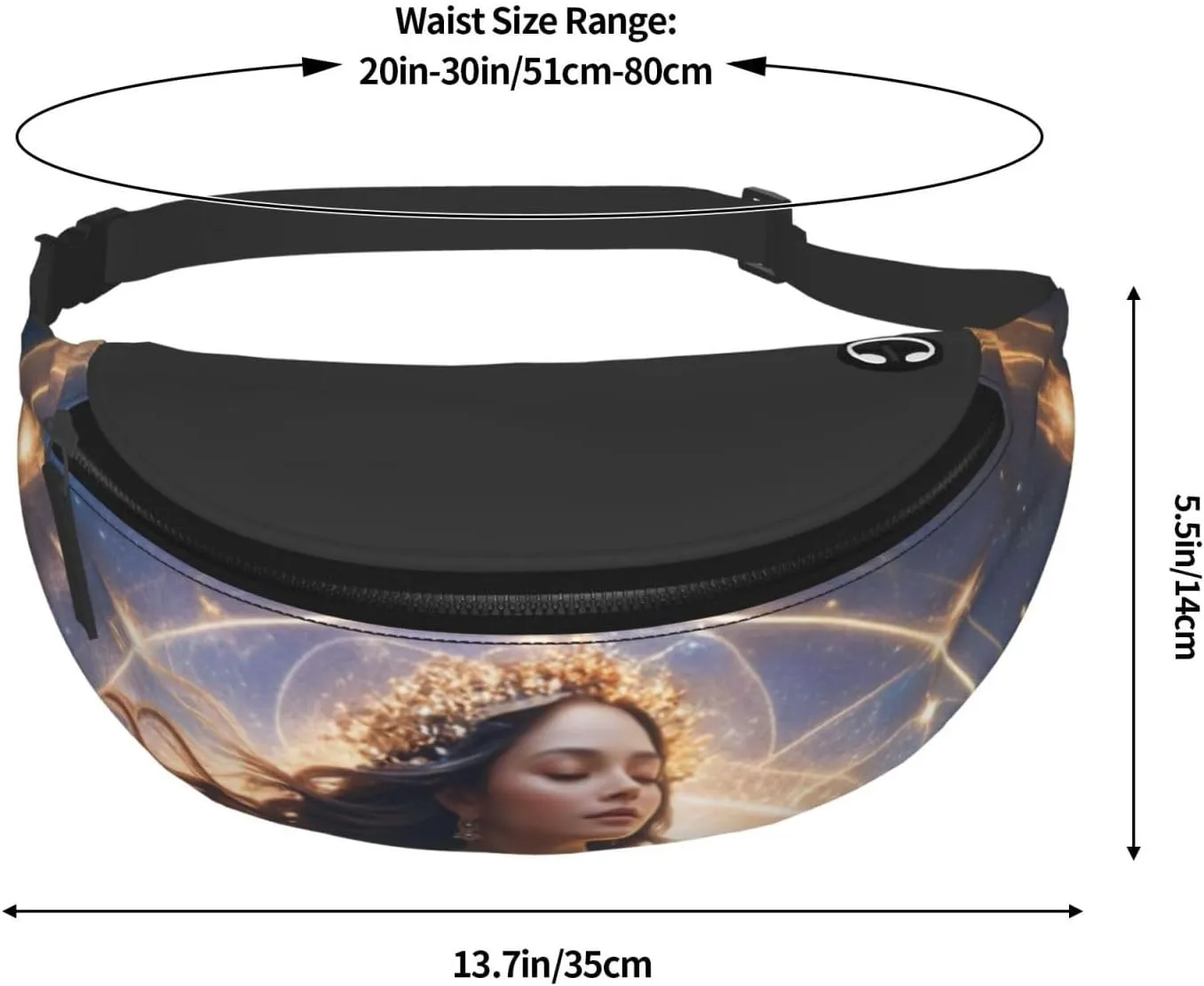Casual Celestial Dance Printed Fanny Pack,Crossbody Fanny packs for women Men Waist Bag for Running Travel