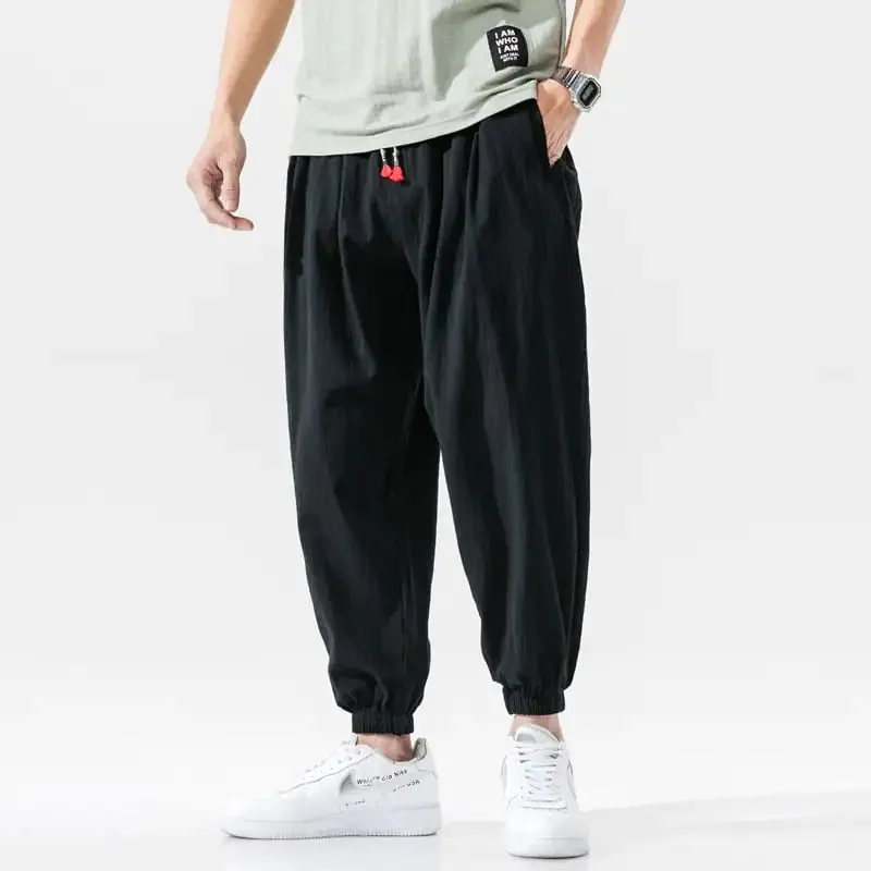 Casual Linen Cropped Pants