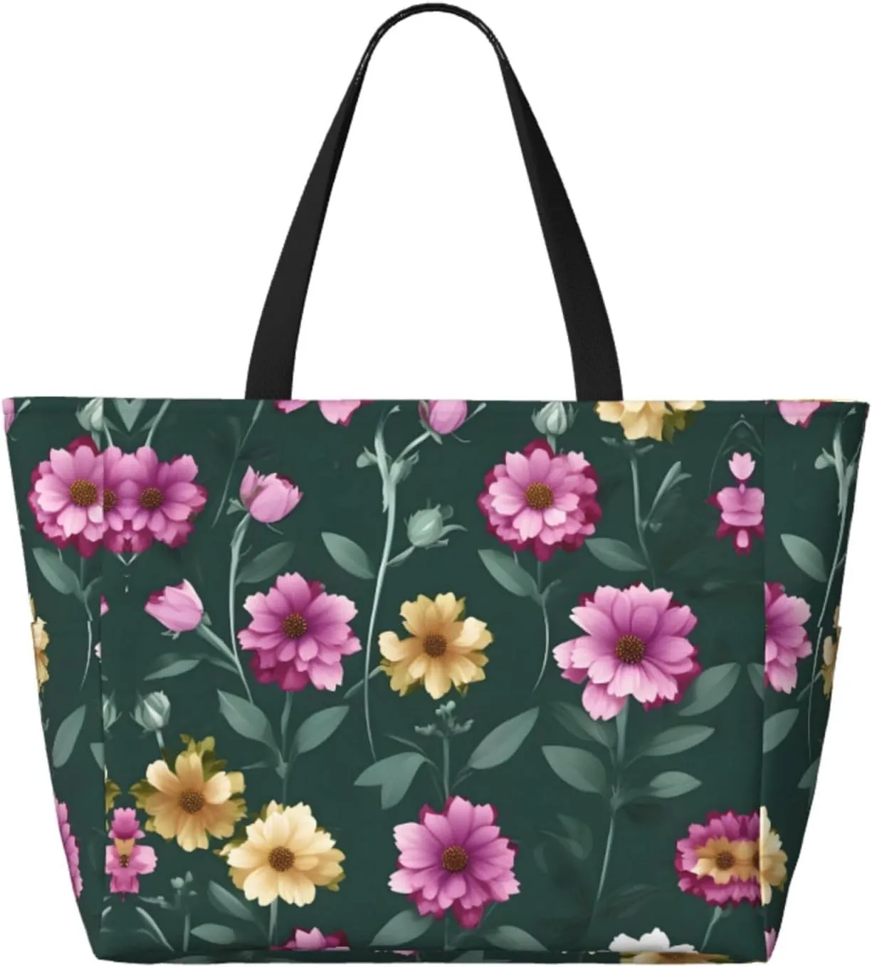 Cat And Butterfly Spacious Large Capacity Beach Travel Bag - Foldable Beach Bag Tote Bag With Zipper