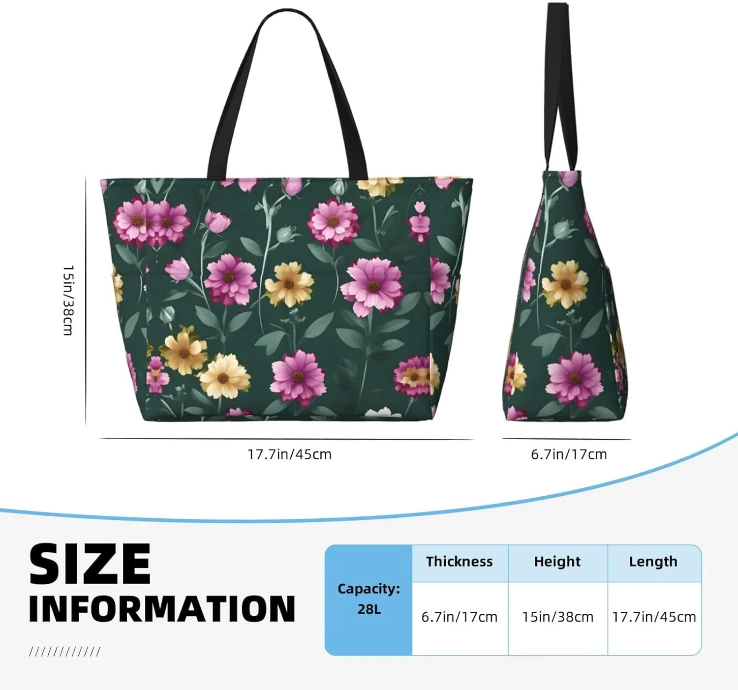 Cat And Butterfly Spacious Large Capacity Beach Travel Bag - Foldable Beach Bag Tote Bag With Zipper