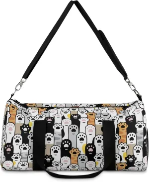 Cat Paws Duffel Bag, Funny Kawaii Gym Bag for Women, Large Shoulder Travel Weekend Carry Bag