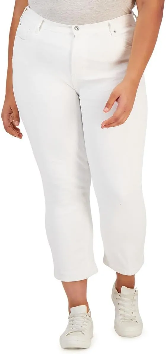 Celebrity Pink Womens Plus The Retro Denim Mid-Rise Straight Leg Jeans