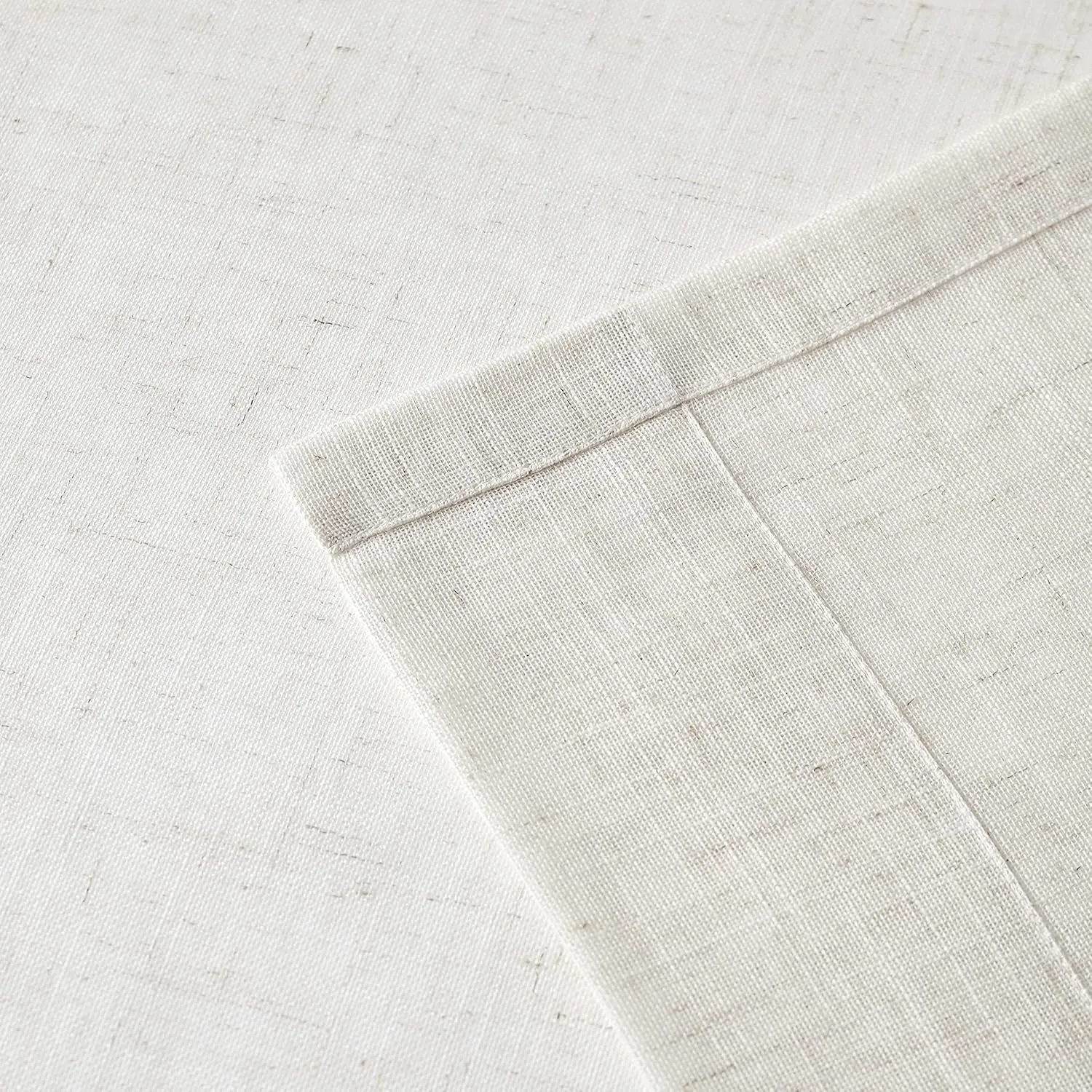 Central Park Pinch Pleat Slub Yarn Sheer Curtains 102 Inch Crude Linen Blend Window Drape with Backtab Farmhouse Rustic Treatment Set for Living Room Bedroom, 60"x102"x2, Linen