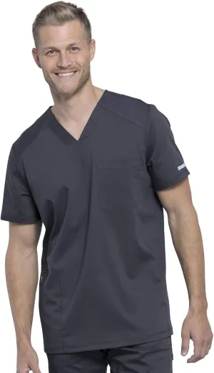 Cherokee Men's V-Neck Scrub Top with Mesh Yoke and Side Panels for Extra Breathability WW603