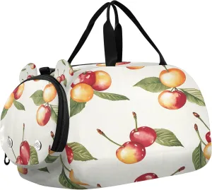 Cherry Kids Overnight Sports Duffel Bags with Shoe Compartment & Wet Pocket Travel Sport Gym Bag for Girls Boys