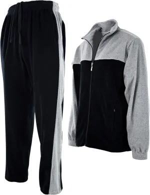 ChoiceApparel Mens Velour Tracksuit with Zippered Pockets
