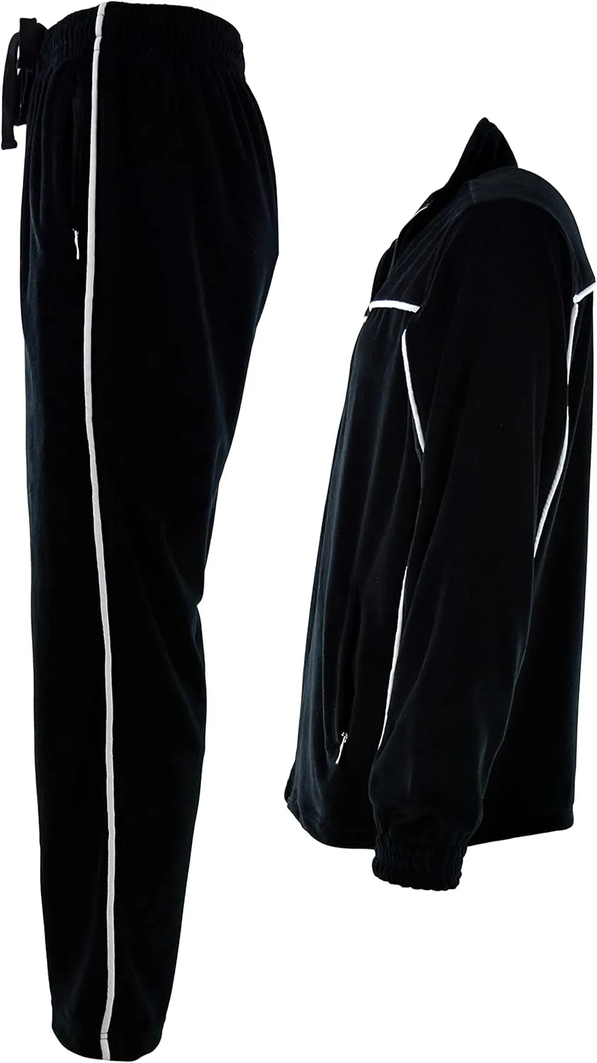 ChoiceApparel Mens Velour Tracksuit with Zippered Pockets