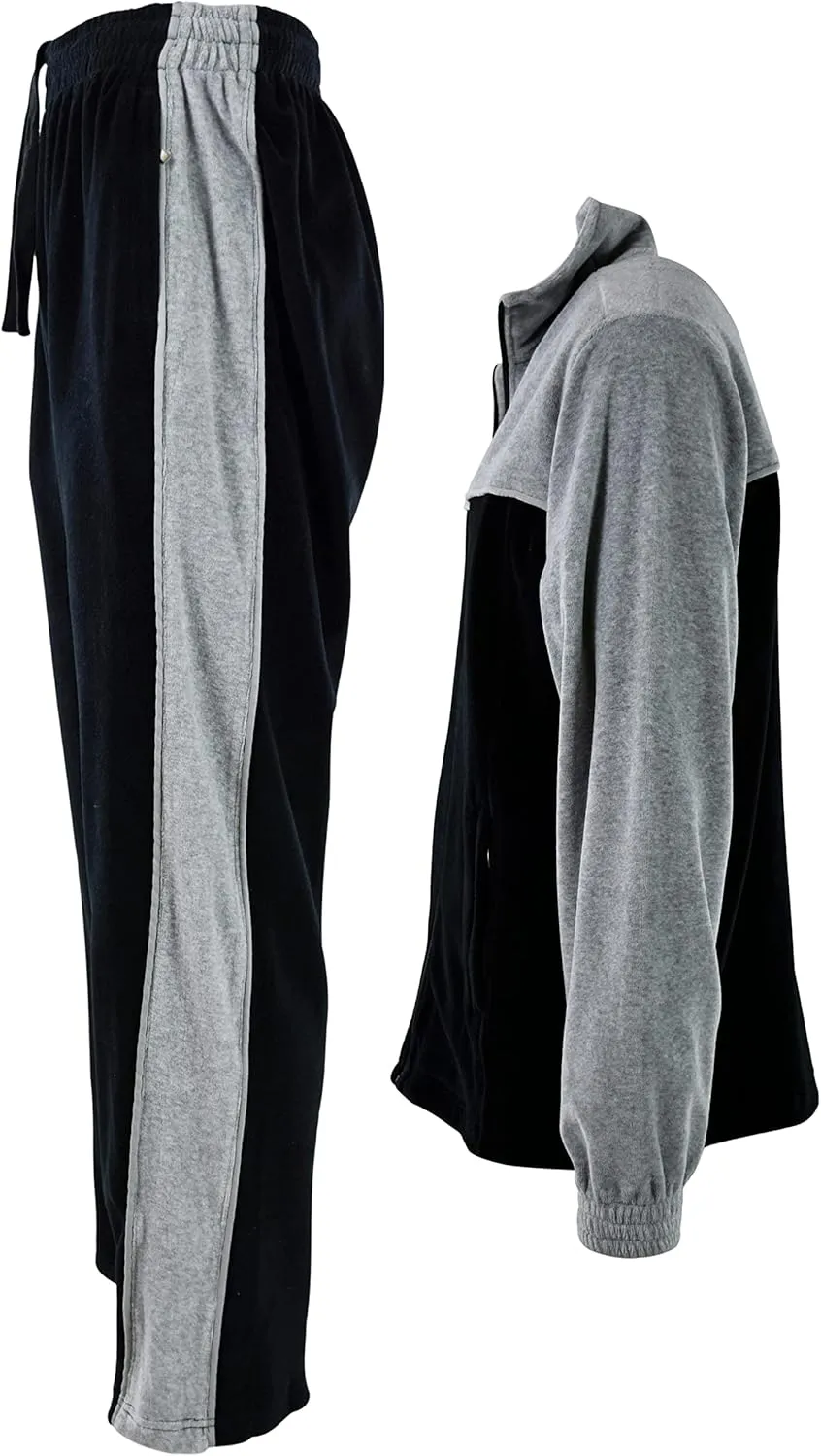 ChoiceApparel Mens Velour Tracksuit with Zippered Pockets