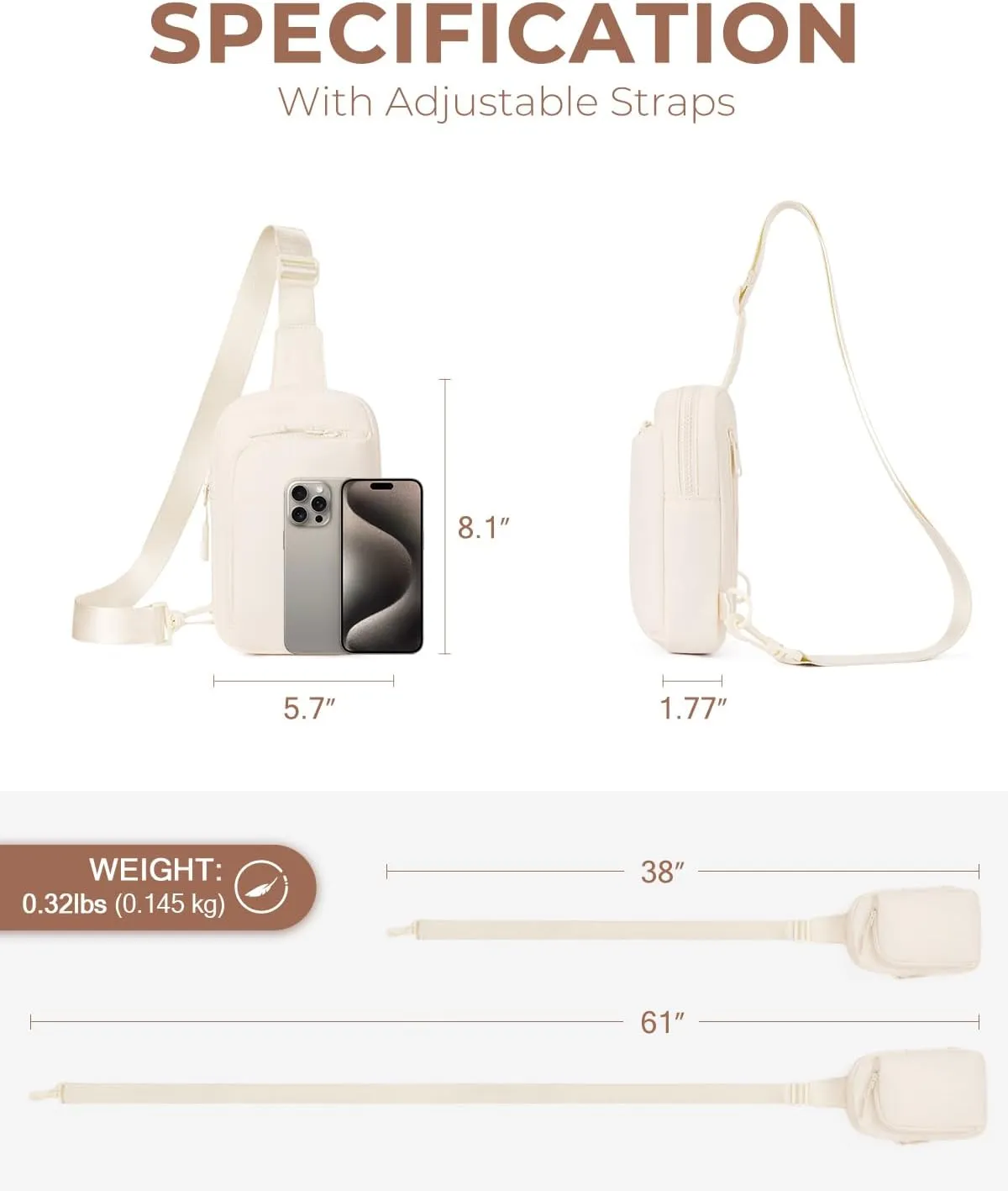 CHOLISS Small Crossbody Bags for Women and Men, Sling Bag for Women and Men Trendy, Fanny Packs Chest Bag with Extended Strap