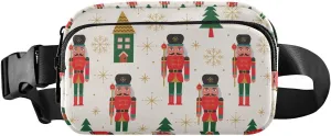 Christmas Nutcracker Tree Fanny Pack Crossbody Bags for Women Men Winter Snowflake House Belt Bag Waterproof Fashion Waist Packs Unisex with Adjustable Strap for Running Workout Travel Hiking