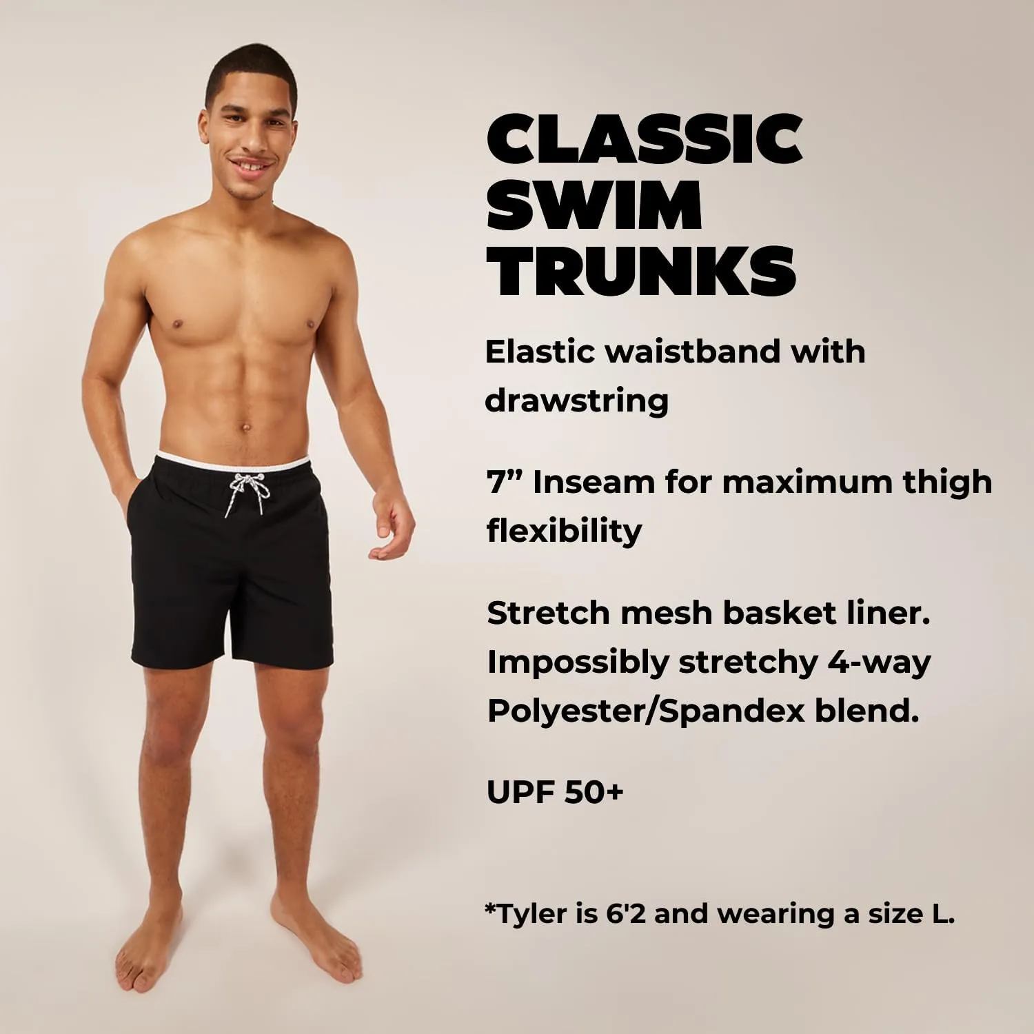 Chubbies Men’s Swim Shorts, Stretch Swimming Board Trunks, Beach Shorts, Quick Dry, 7 Inch Inseam