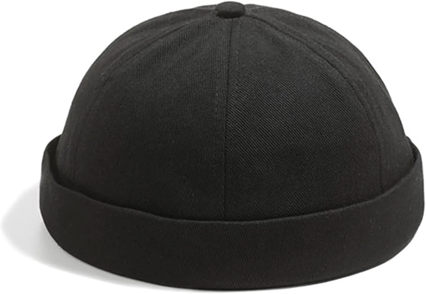 CLAPE Mens Denim Brimless Skullcap Sailor Cap Rolled Cuff Retro Beanie Hat Work Beanie Harbour Hat
