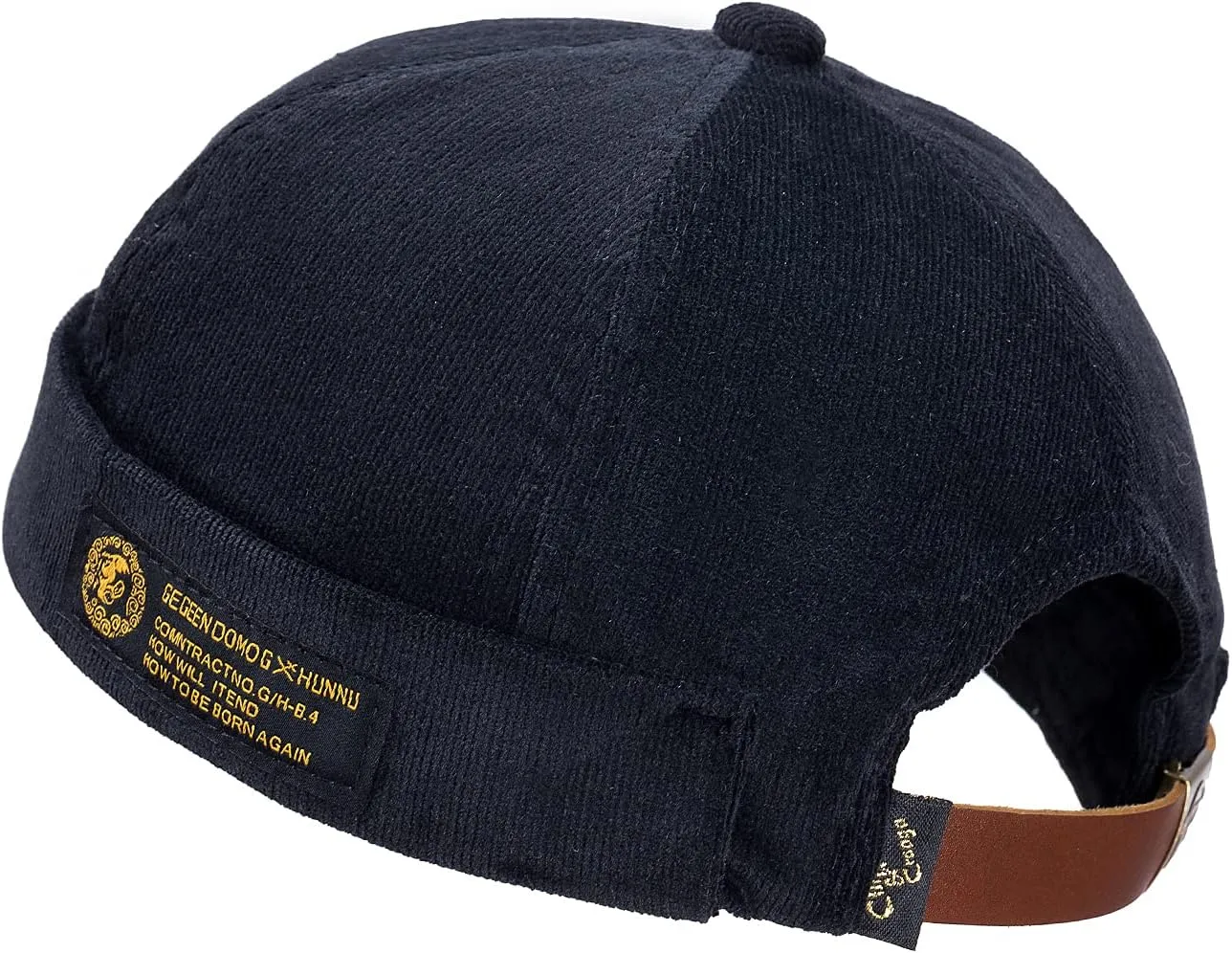 CLAPE Mens Denim Brimless Skullcap Sailor Cap Rolled Cuff Retro Beanie Hat Work Beanie Harbour Hat